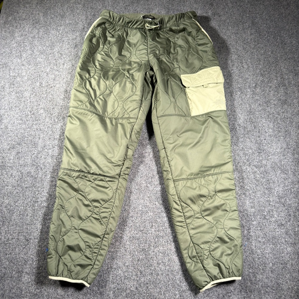 The North Face Quilted Insulated Cargo Jogger Pants Womens M Olive Green Winter